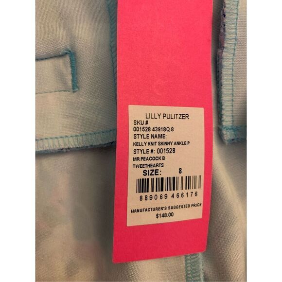 Lilly Pulitzer Kelly Knit Skinny Ankle Pants Mr Peacock B Tweethearts size 8 NEW - Picture 5 of 7